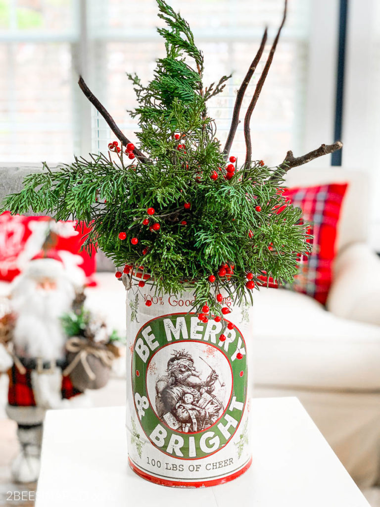 Easy Christmas Evergreen Centerpiece