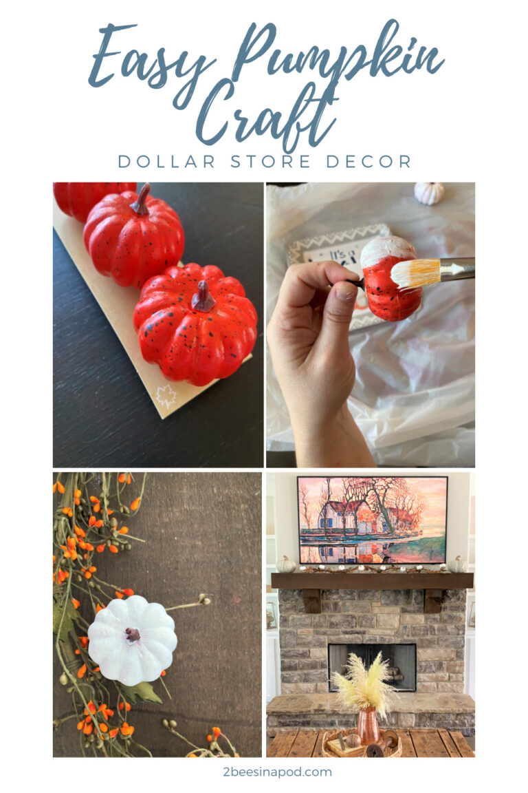 Easy Dollar Tree Pumpkin Craft - 2 Bees in a Pod